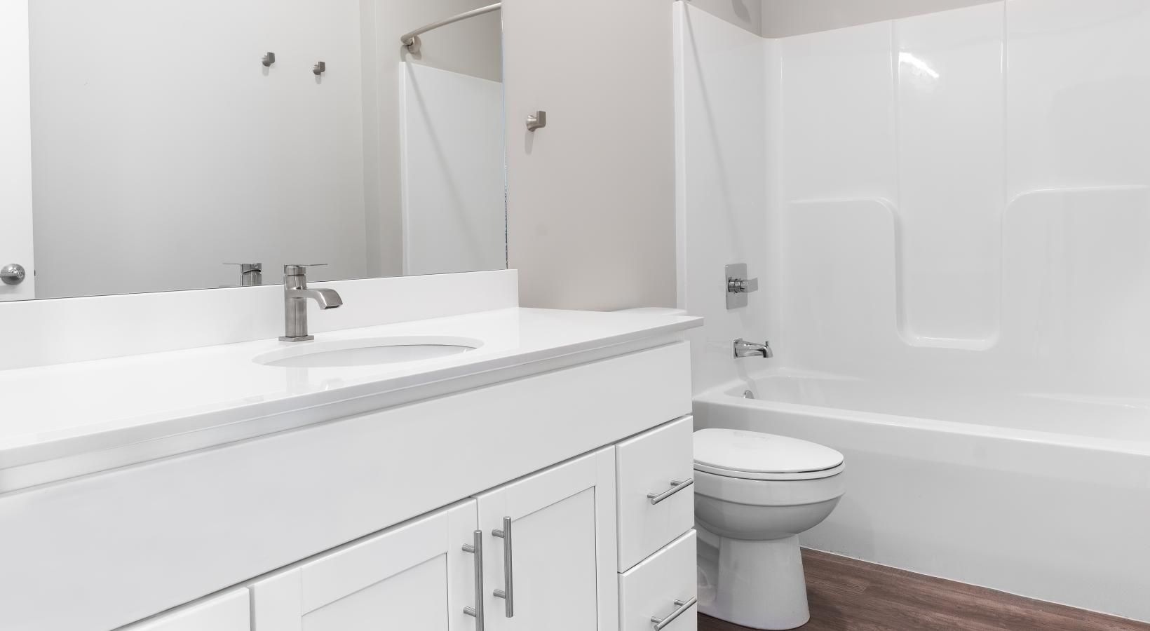 Bathroom options with thoughtful details a bathroom with a toilet and sink